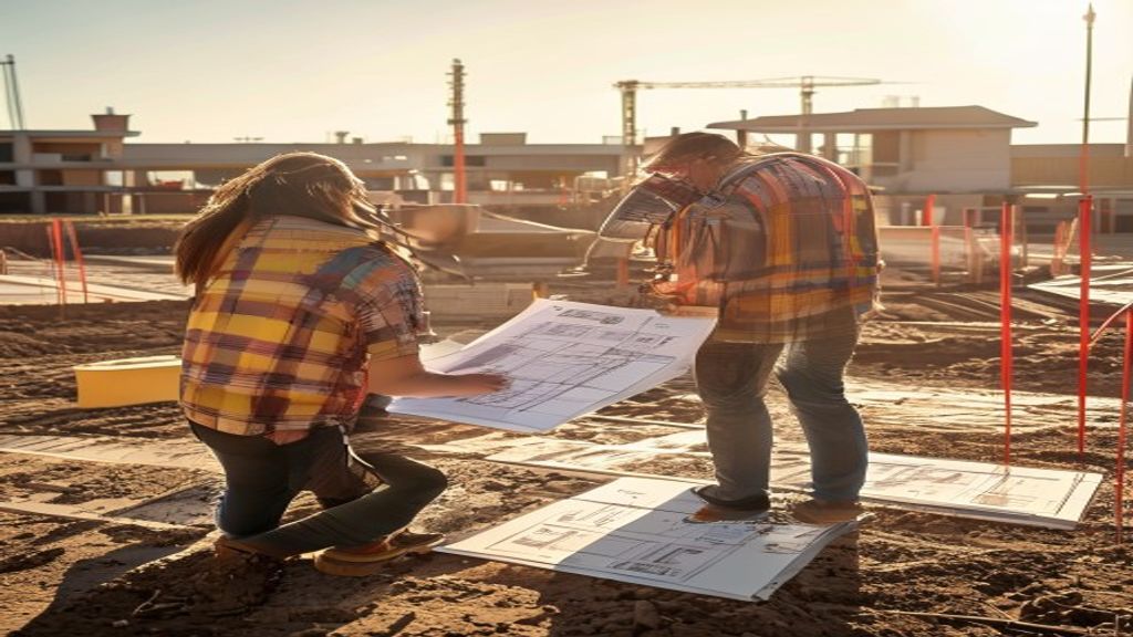 Construction workers framing a modern new home with wooden beams under a clear sky.