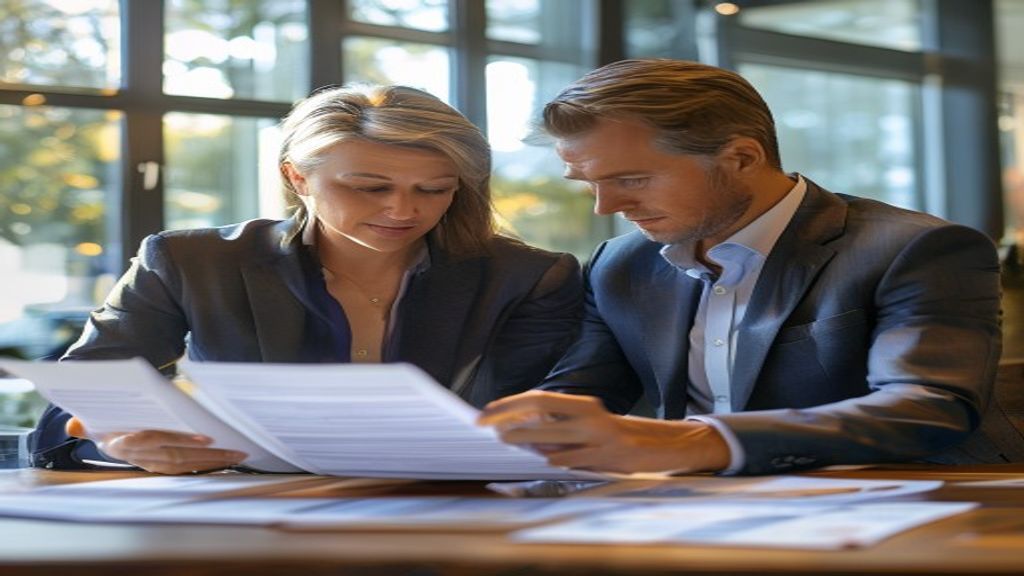 Real estate agent guiding potential buyers through a modern property during house viewing