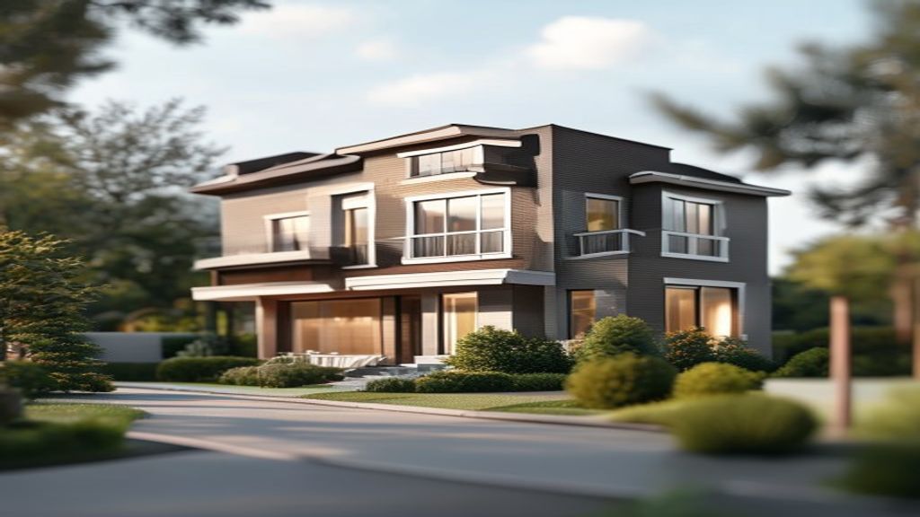 Couple reviewing a modern home listing while planning to buy property in a vibrant neighborhood
