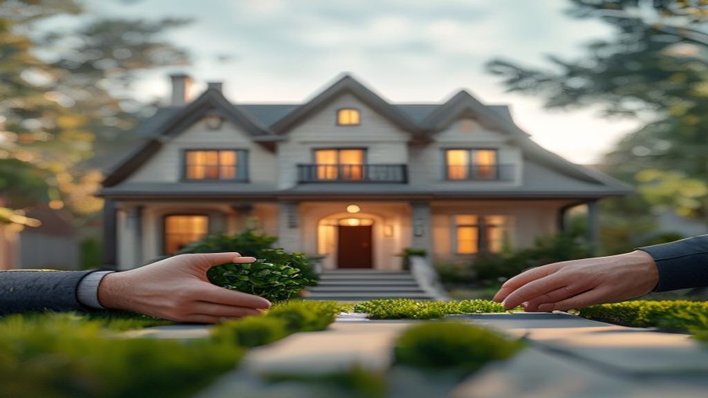 Family reviewing house plans while smiling, illustrating the excitement of buying a new home