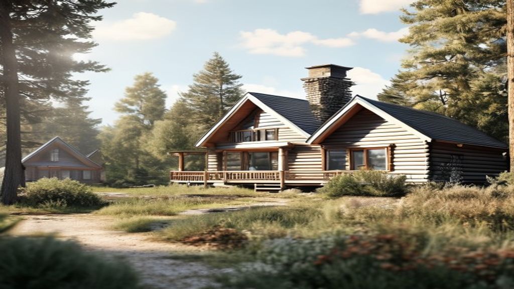 Cozy wooden cabins for sale nestled in forested mountain landscapes, perfect weekend retreat.