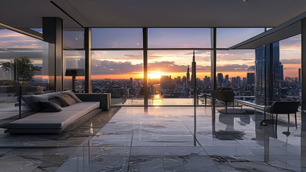 Spacious luxury home for rent with modern design, private pool, and panoramic city views.
