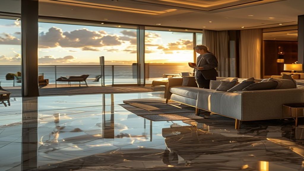 Elegant beachfront villa with modern design, private pool, and panoramic views for luxury real estate buyers