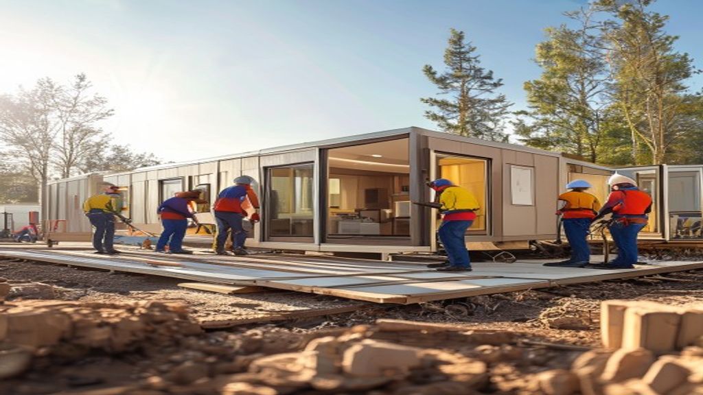 Modern modular cabin with stylish furnishings efficient layout and panoramic windows