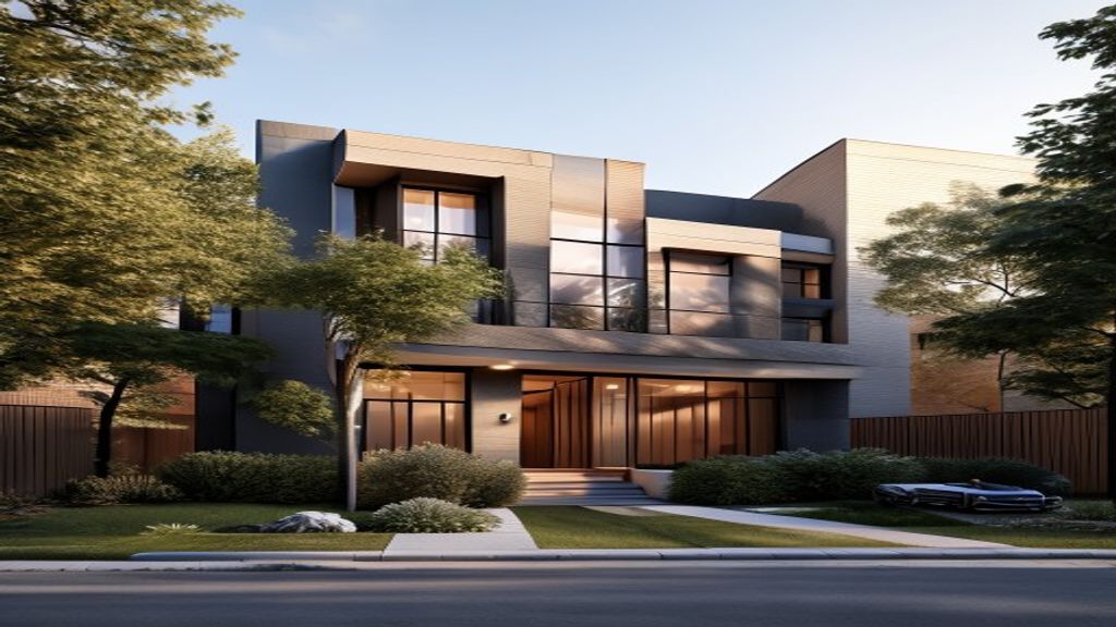 Modern new build residence with contemporary architecture and clean design lines