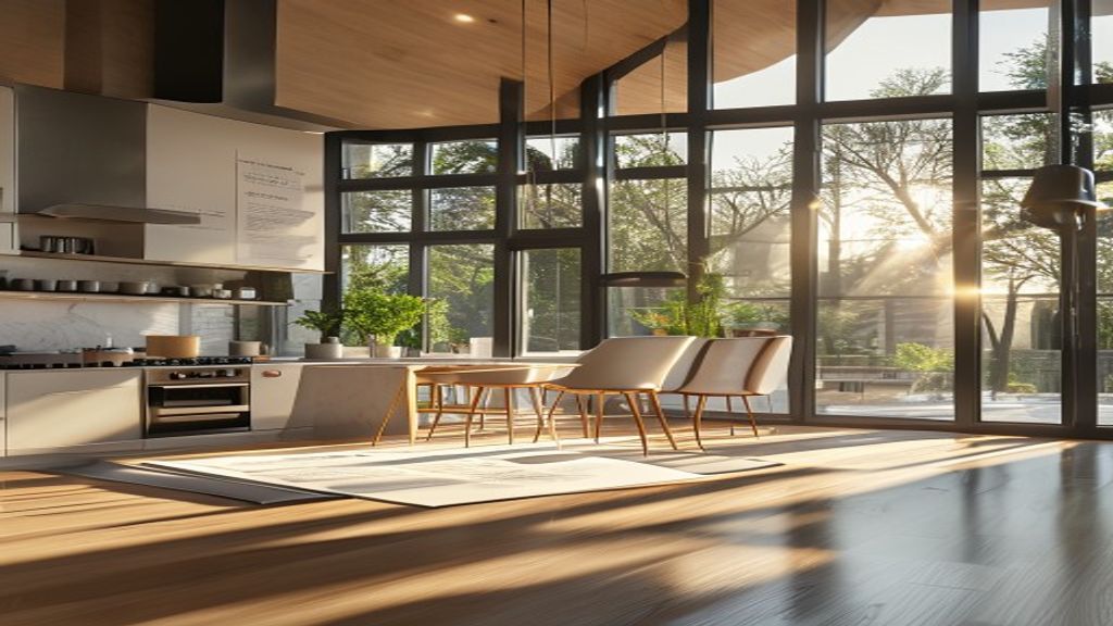 A modern new home with a sleek front porch and landscaped garden, showcasing contemporary design.