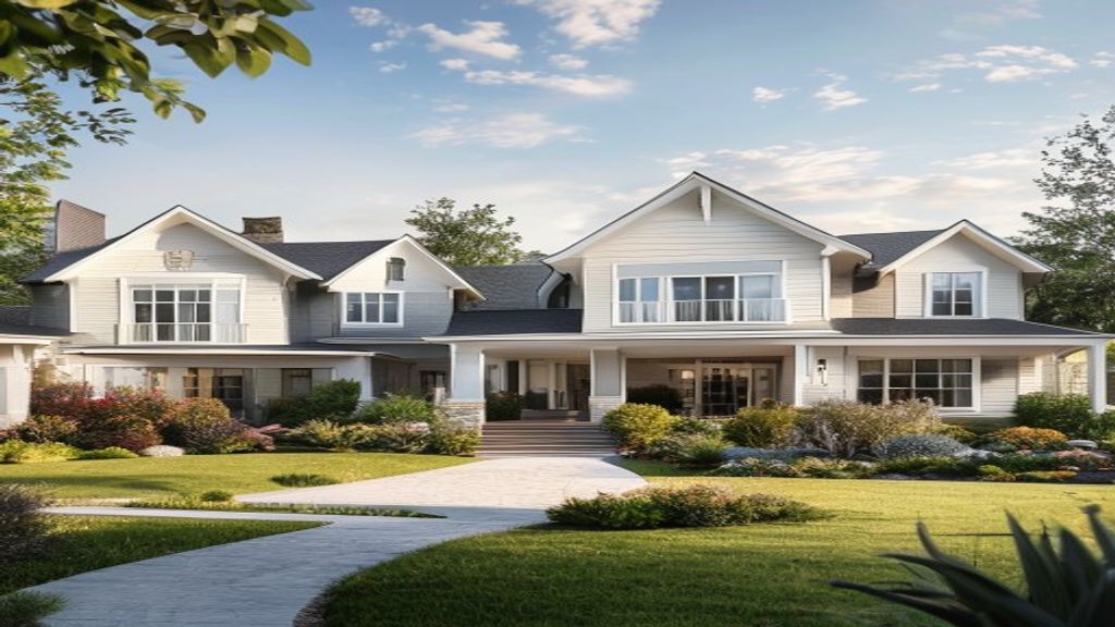 Spacious modern new homes for sale showcasing open floor plans, large windows, and a welcoming front yard.