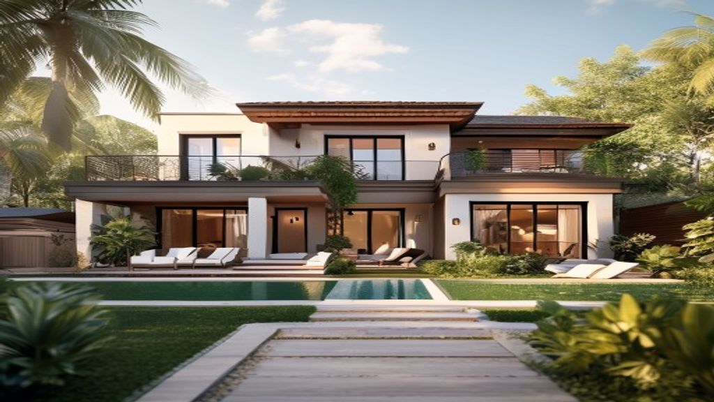 Spacious beachfront villa for rent, featuring a private pool, modern kitchen, and stunning ocean views.