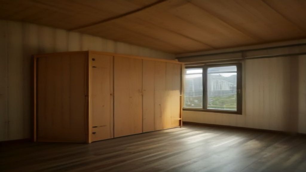 Modern mobile house for sale displayed on a sunny lot, showcasing compact living space and sleek exterior design